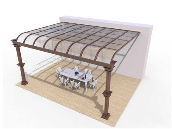 小區(qū)鋁藝陽(yáng)光雨棚   DJ-8004