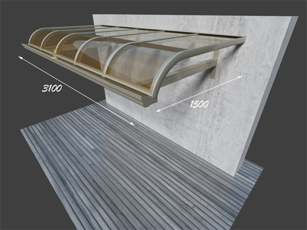 別墅鋁藝陽光雨棚   DJ-8002